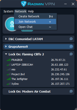Radmin VPN: Join Network